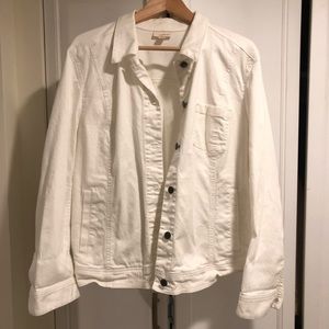 J Jill white denim jacket